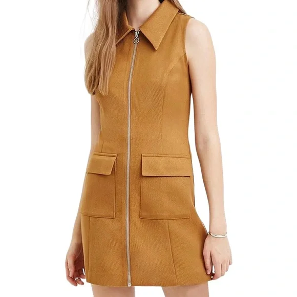 Forever 21 | Dresses | F2 Zip Front Caramel Jumper Dress | Poshmark